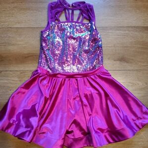 Girls Sequins Party Dance Dress Size Large
